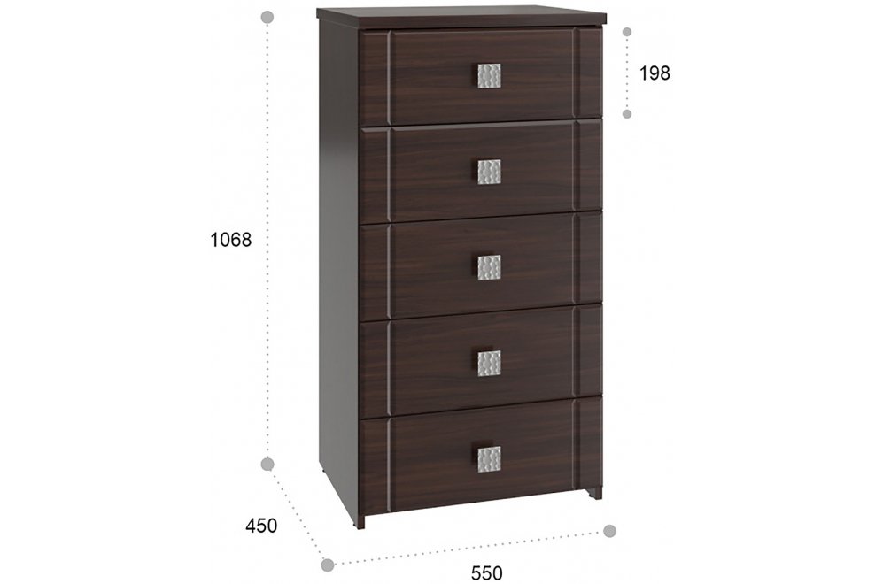 Комод Изабель ИЗ-51К орех темный