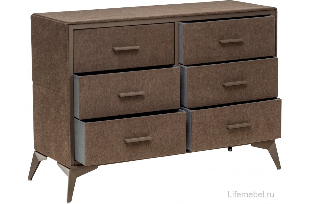 Комод Кассио 6 ящиков коричневый