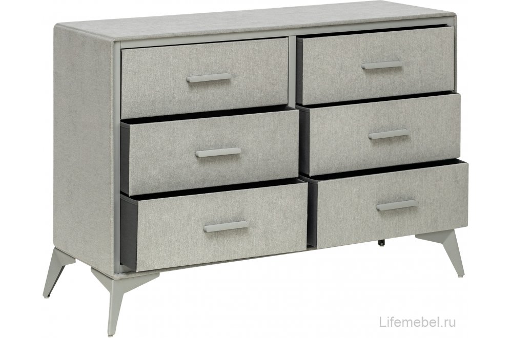 Комод Кассио 6 ящиков серый