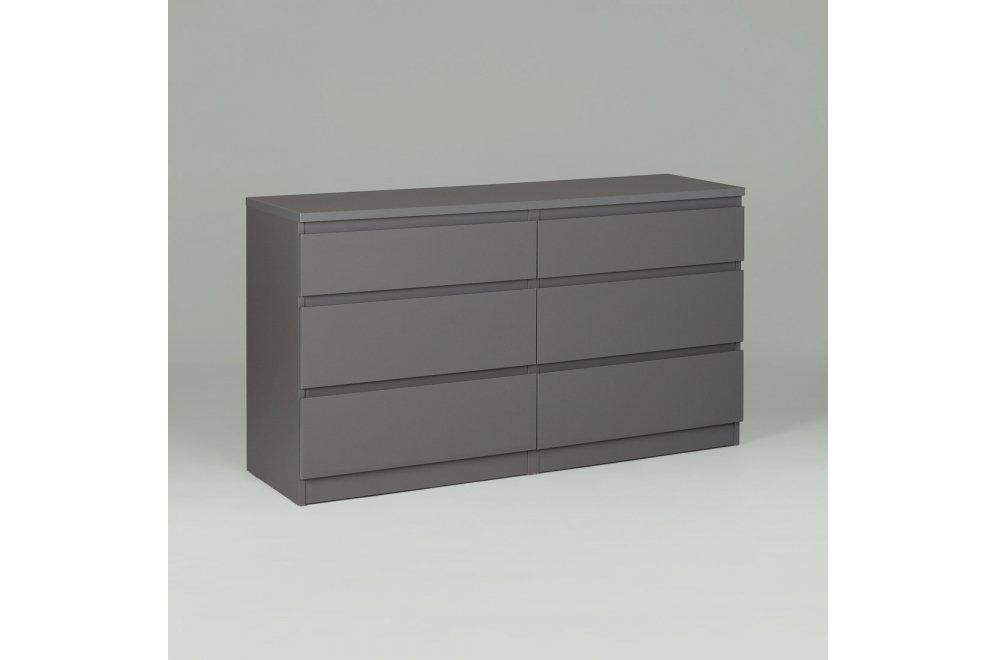 Комод Кастор 6 ящиков серый