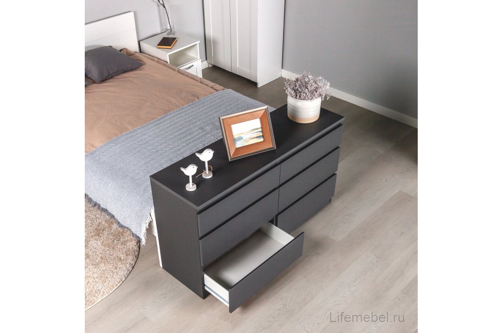 Комод Кастор 6 ящиков серый