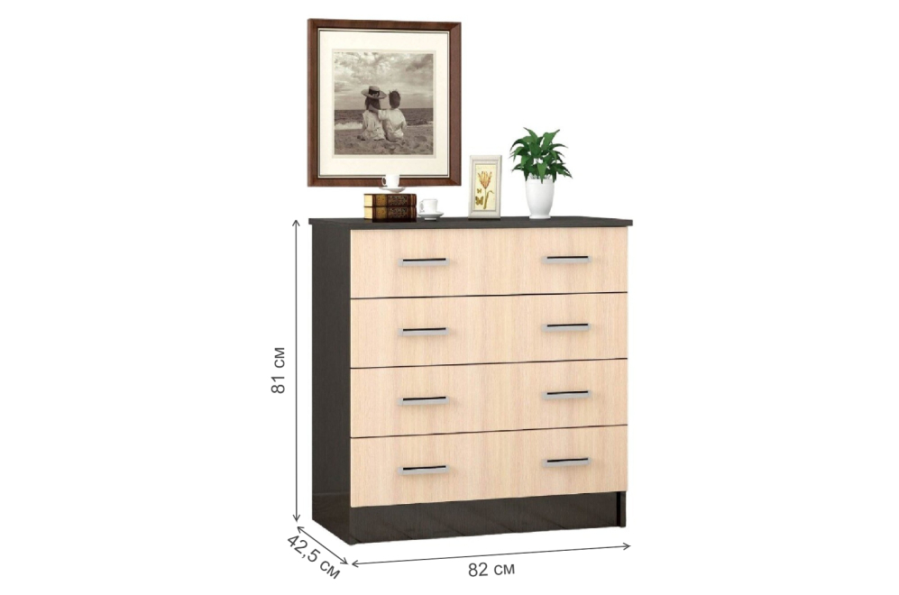 Комод Катрин 3 венге / дуб молочный