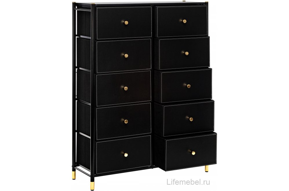 Комод Хайди 10 ящиков черный