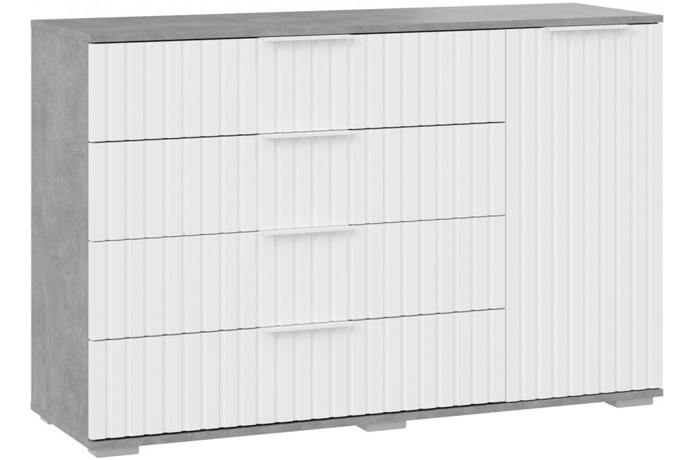 Комод Хилтон ателье светлый / белый матовый