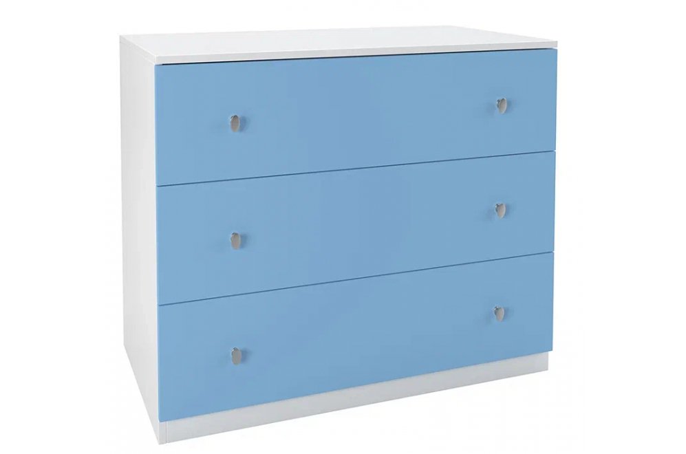 Комод Эстель белый / голубой