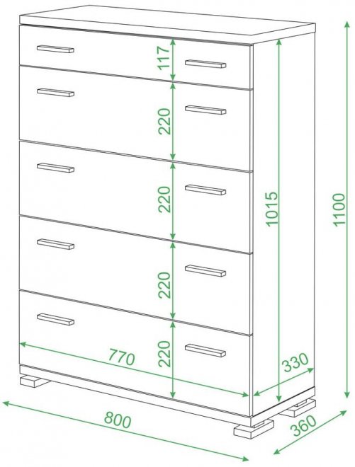 Комод КМ-2 ШК шамони / карамель