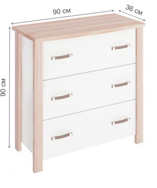 Комод КМД КБЕ карамель / белый