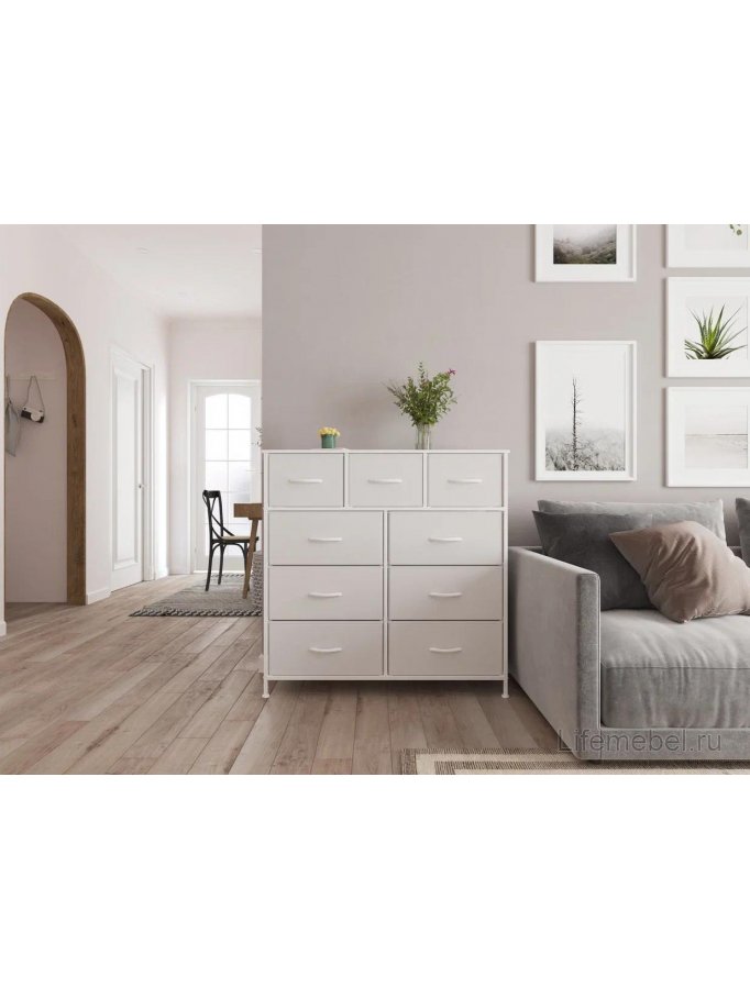 Комод Линкс 9 ящиков белый