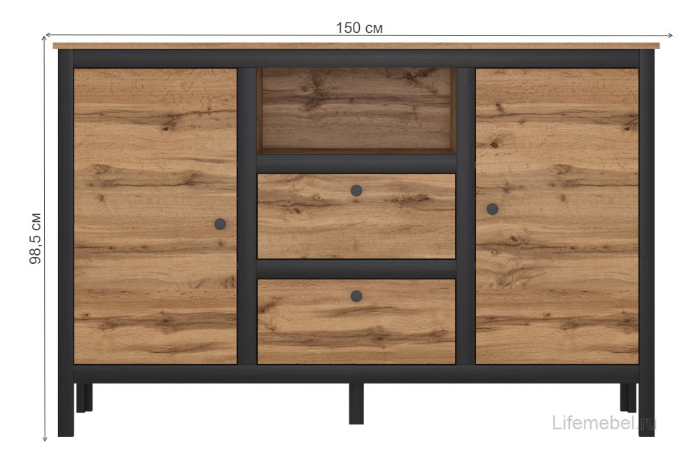 Комод Loft KOM2D2S/150 дуб вотан