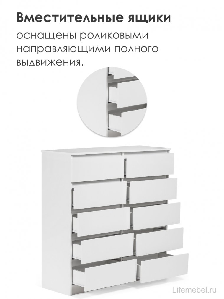 Комод Мадера К10М лдсп белый