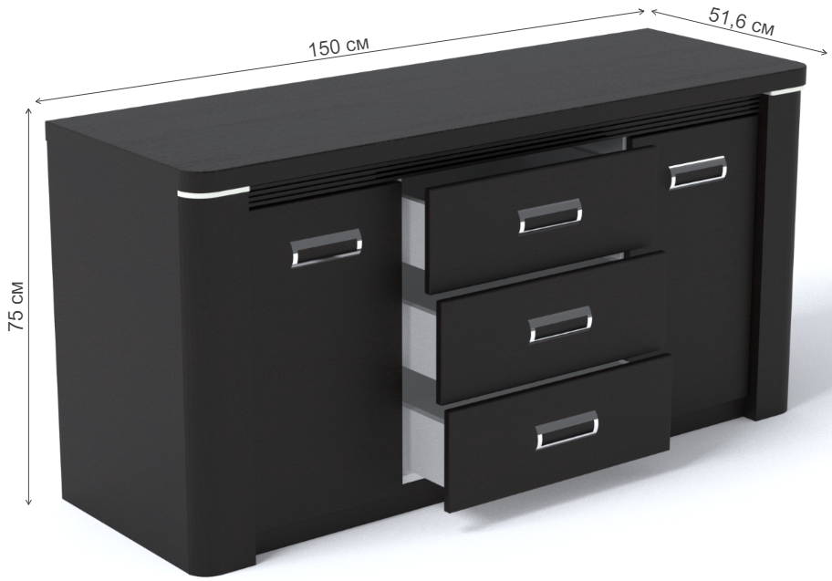 Комод Магнолия дуб венге