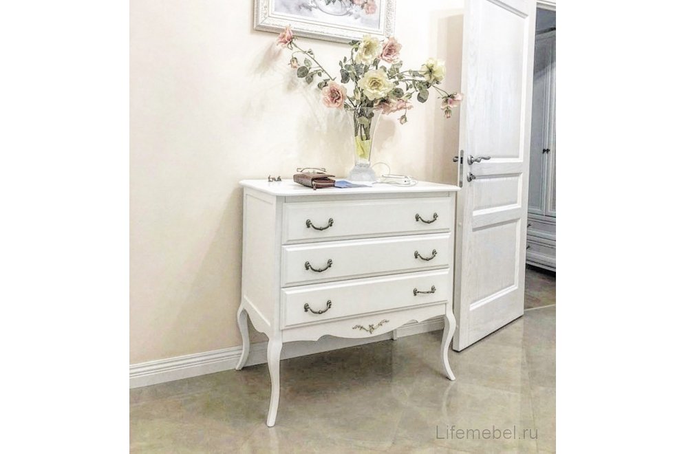 Комод Малонн Ави белый 3 ящика