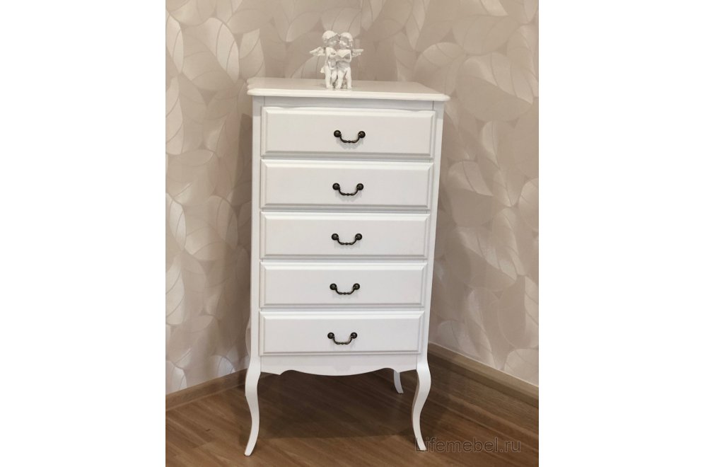 Комод Малонн Ави белый 5 ящиков