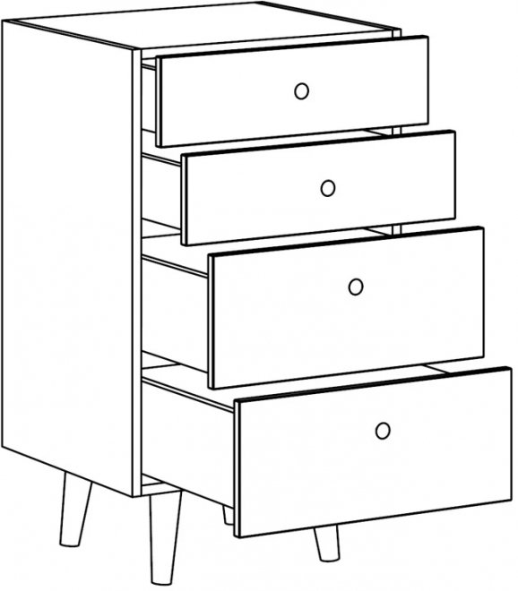 Комод малый Frida 4 ящика 50