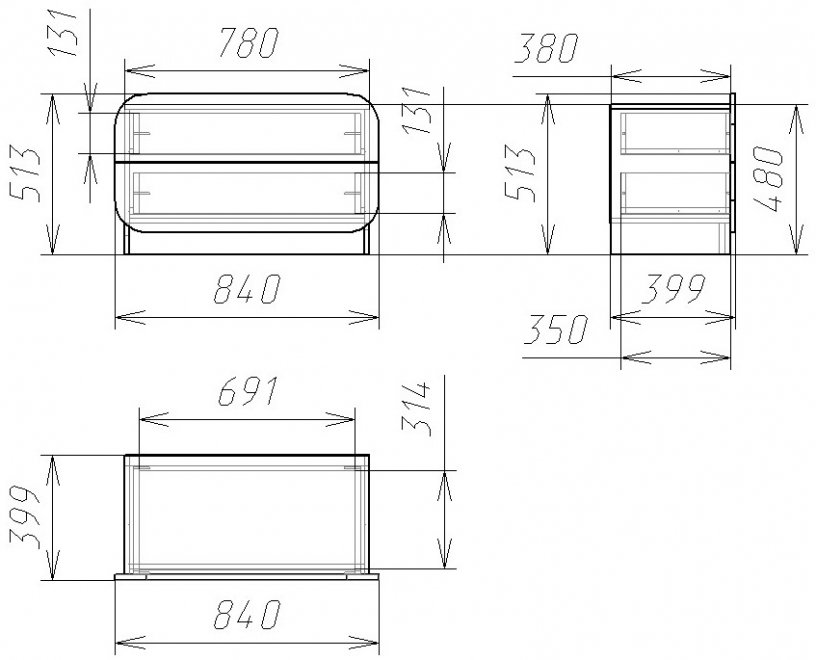 Комод Мебелеф - 21 бук / красный глянец