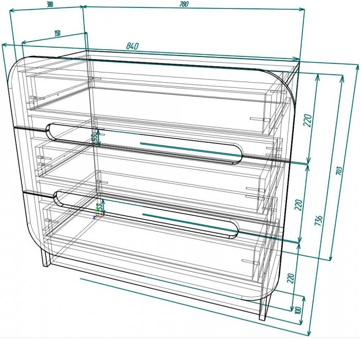 Комод Мебелеф - 40 венге / черный глянец