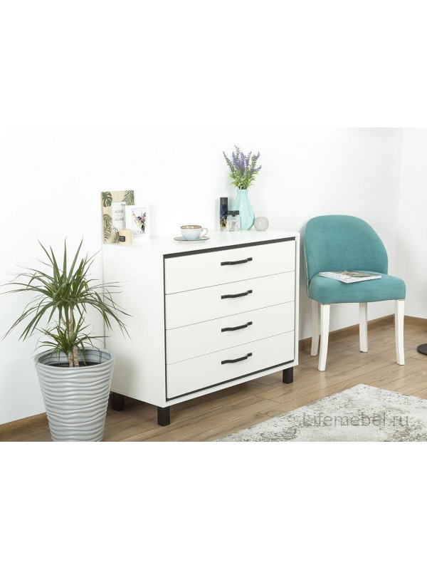 Комод Мельбурн 1408.М2 белый / черный