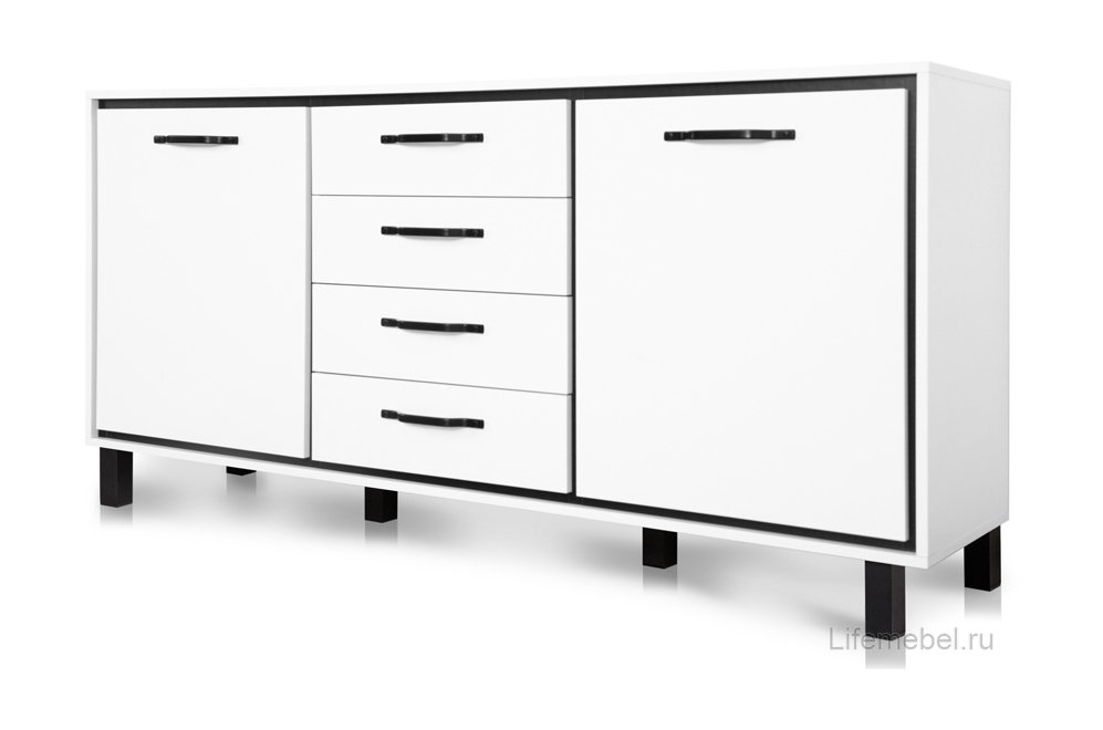 Комод Мельбурн 1409.М2 белый / черный