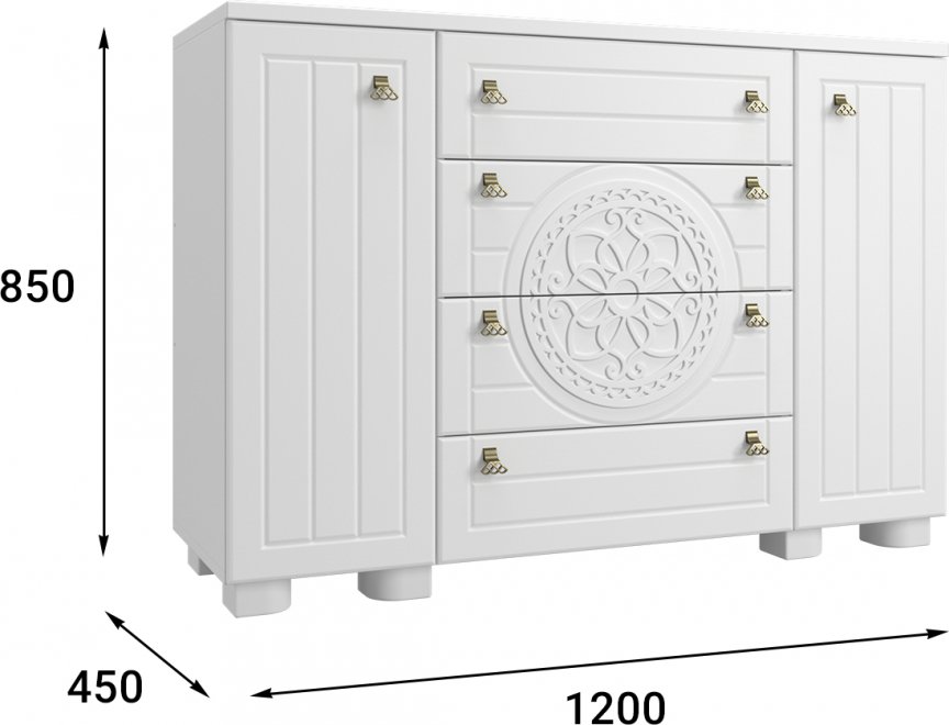 Комод Монблан МБ-36К белое дерево