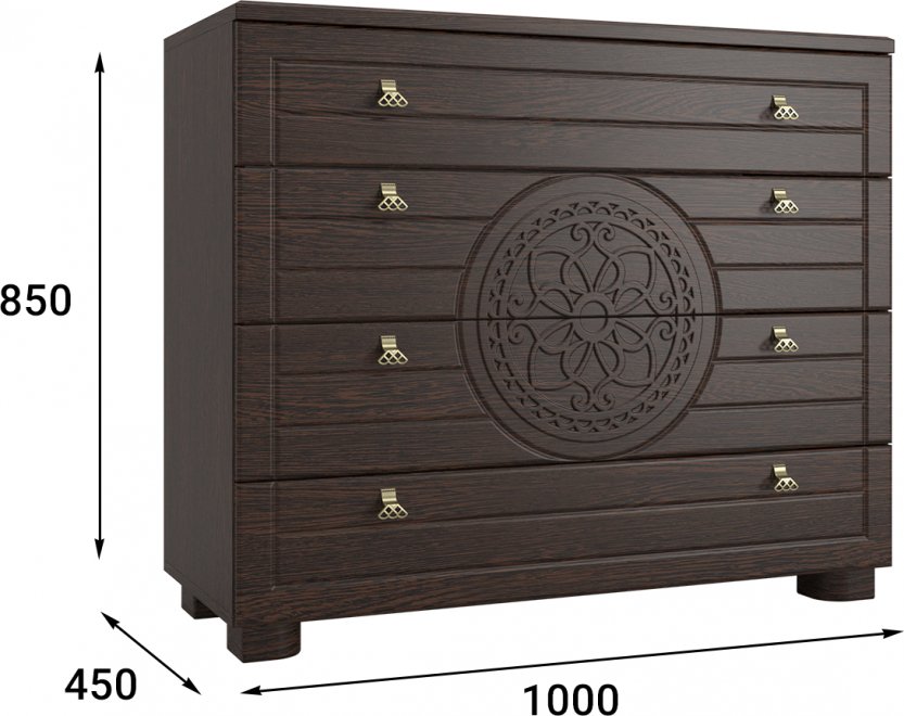 Комод Монблан МБ-37К венге / орех шоколадный