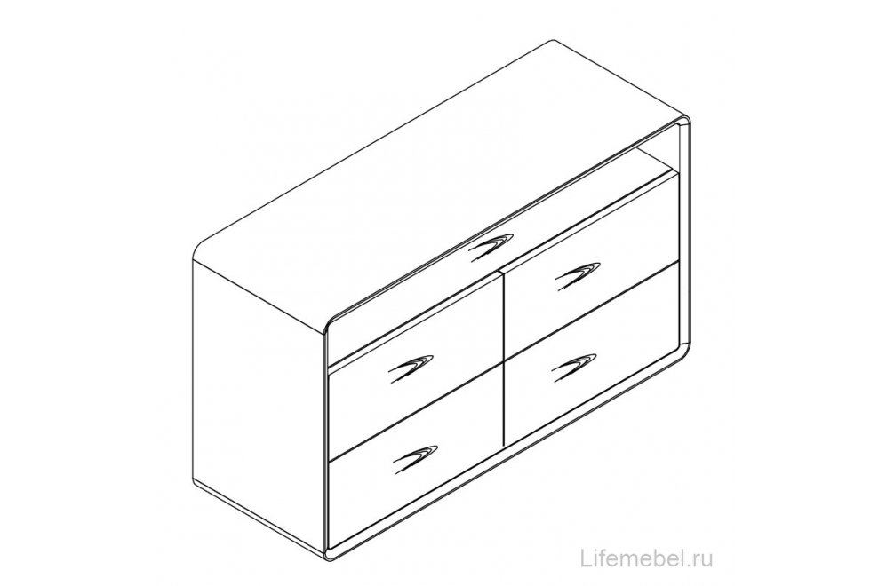 Комод Olimar ореха / бежевый матовый