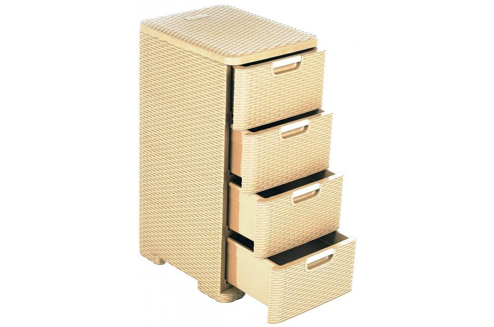 Комод Плетенка бежевый