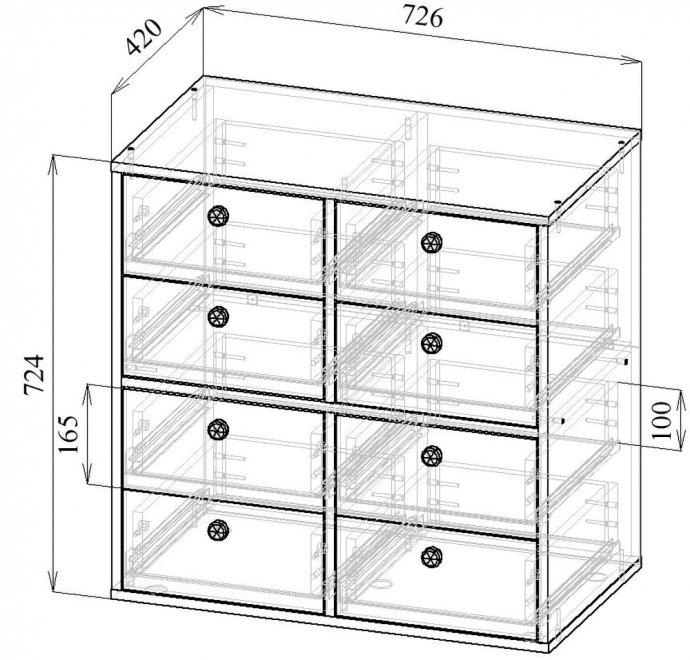Комод Прайм-22-1 КМД-Прайм-22-1-ДС дуб сонома