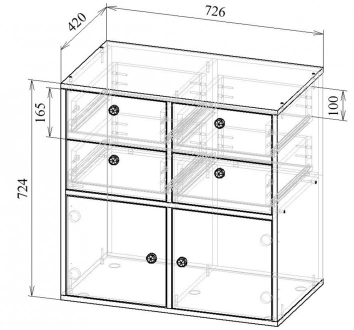 Комод Прайм-22-3 КМД-Прайм-22-3-ВБ венге / белый