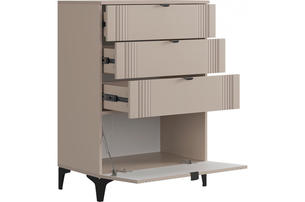 Комод Рич кашемир / фрапучино матовый / черный