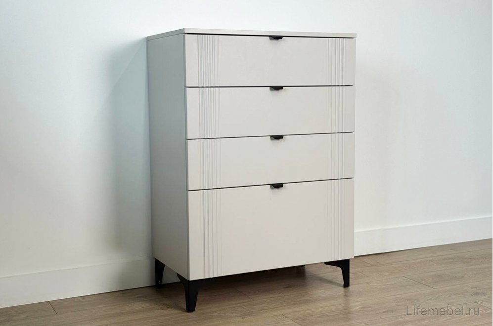 Комод Рич кашемир / фрапучино матовый / черный