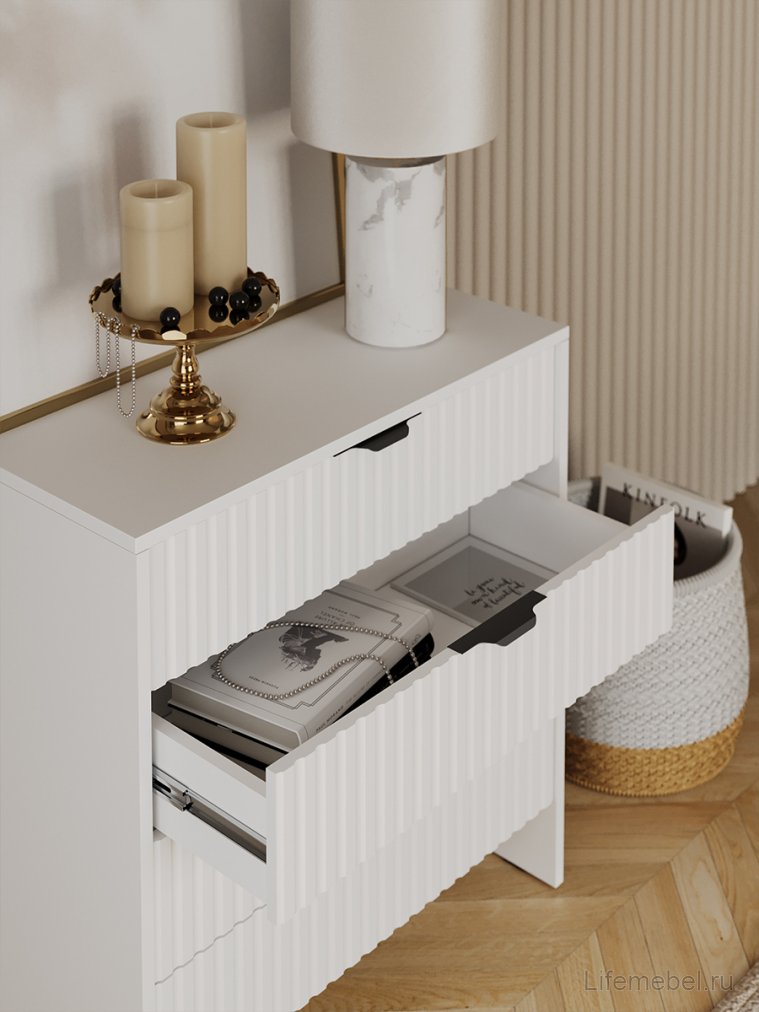 Комод ridberg lugano 4Я белый / черный