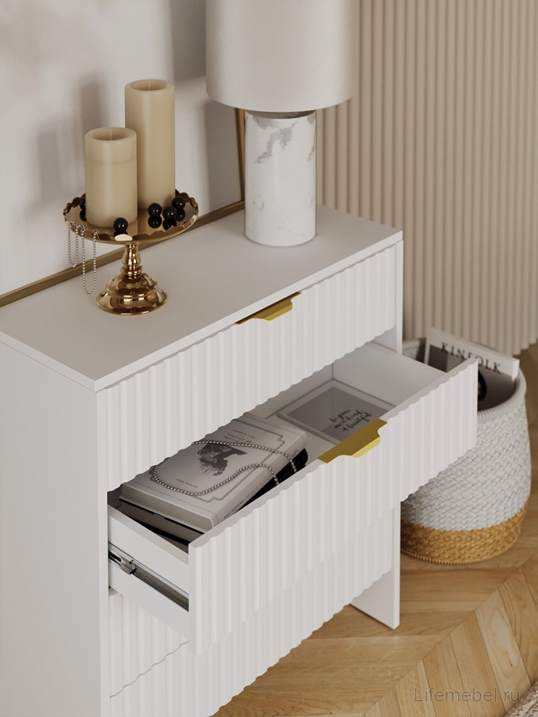 Комод ridberg lugano 4Я белый / золото