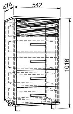 Комод Ривьера дуб сонома / молочный шоколад