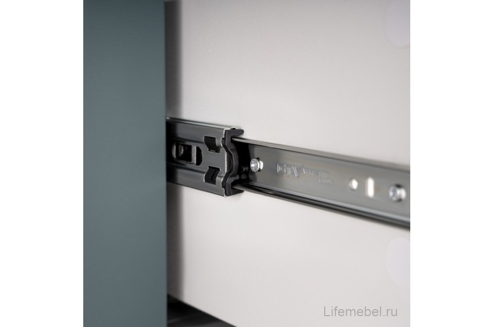 Комод Сага 3 ящика бирюзовый / ясень