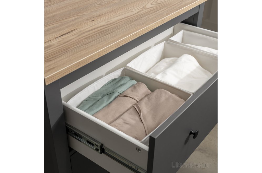 Комод Сага 3 ящика серый / ясень