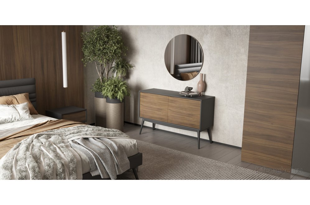 Комод Sevilla серый матовый / ореха