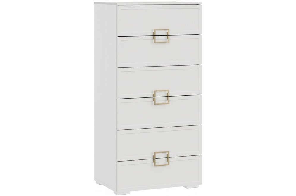 Комод Стелла белый холст / белый жемчуг