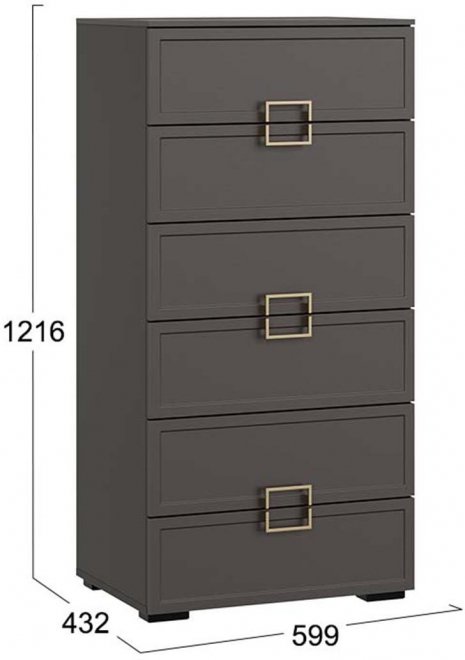 Комод Стелла серый вулкан / фон серый