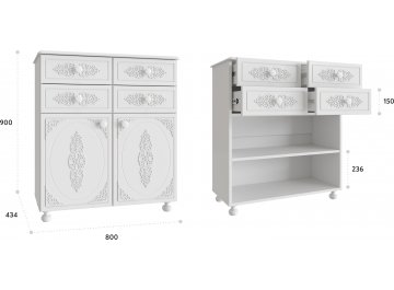 Детский комод Ассоль АС-18 белое дерево