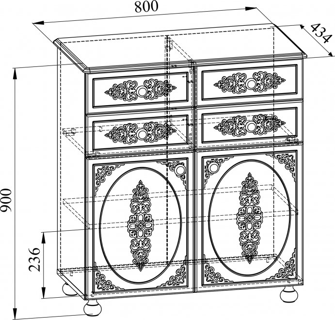 Комод Ассоль плюс АС-18 ваниль