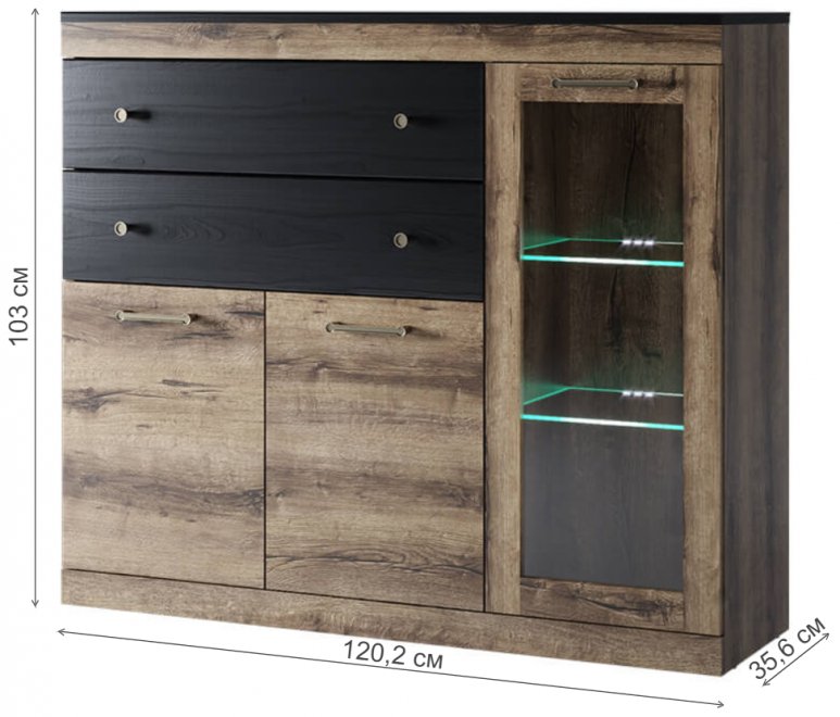 Комод Джаггер 1V2D2S дуб монастырский