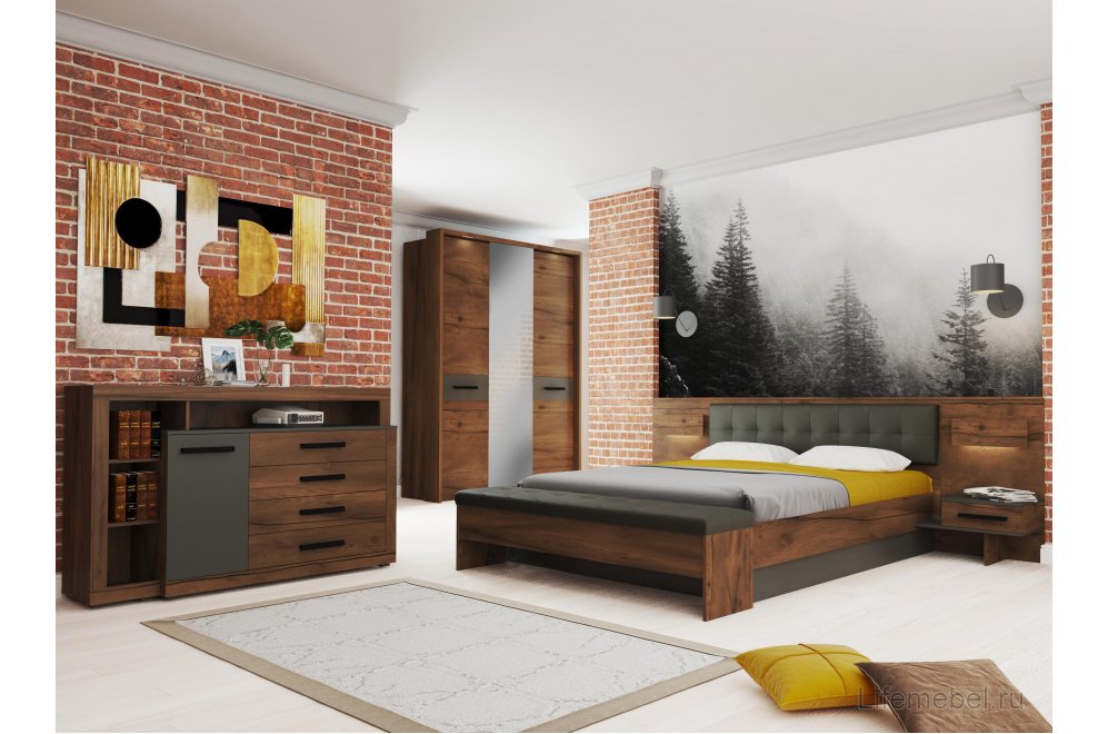 Комод Глазго таксония / металл бруклин