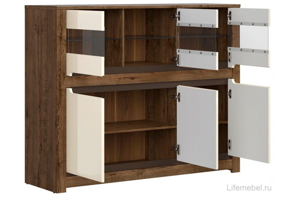 Комод Русо KOM3W3D дуб april / жемчужный глянец