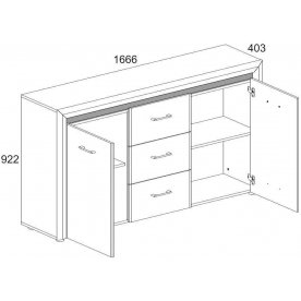 Комод WhiteBlack 2D3S