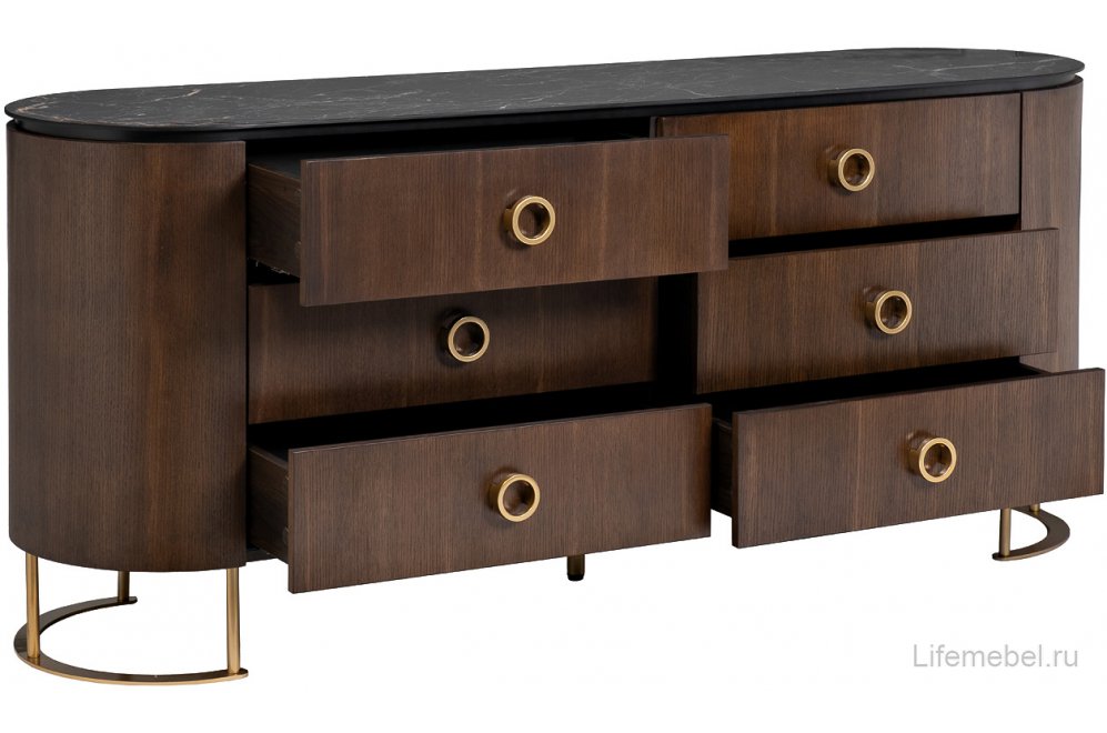 Комод Уэйн черный / темный орех