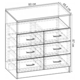Комод Уют-2.8 К.060.800-01