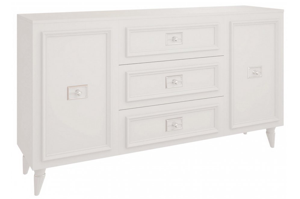 Комод Валенсия ГВК-05 белый / серебро