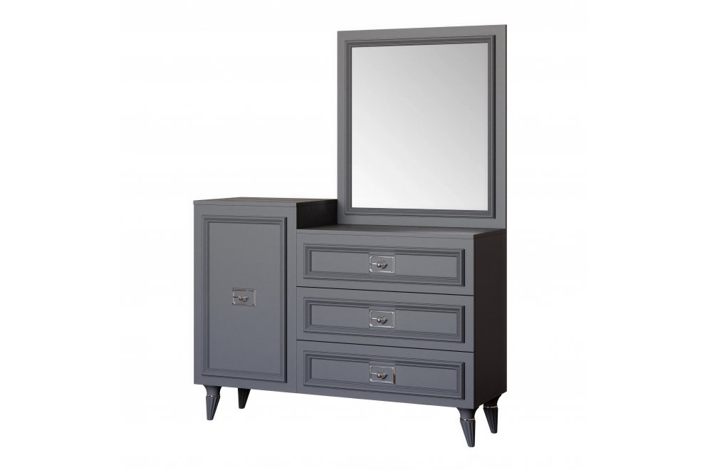 Комод Валенсия СВК-13 серый / серебро