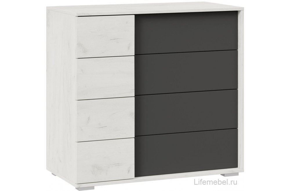 Комод Валери дуб крафт белый / антрацит