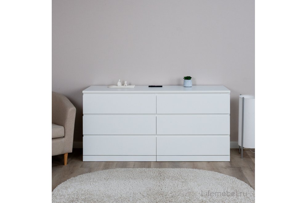 Комод Варма Прайм 6Д белый